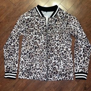 Leopard Print Bomber Jacket